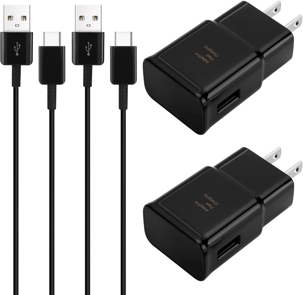 Adaptive Samsung Fast Charger kit with 8Ft USB Type C Charging Cable for Samsung Galaxy S8/S8 Plus/S9/S9 Plus/S10/S10e/S26/S20/S20+/S21/S21+/S21 Ultra/S23/S22/S22+/S22/S25 Ultra/Note 8/Note 9/10/20