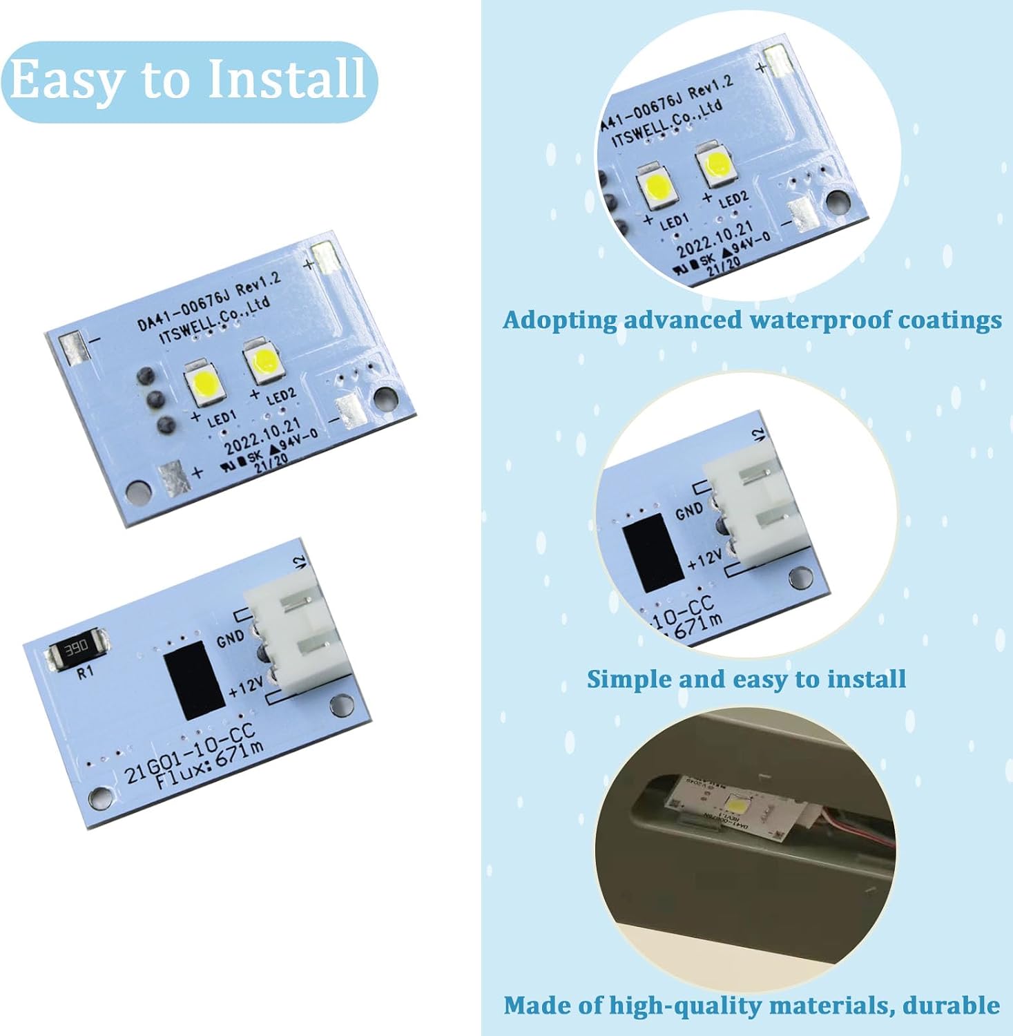 DA41-00676J Led Light Freezer For Sam-sung Refrigerator 1 Pcs