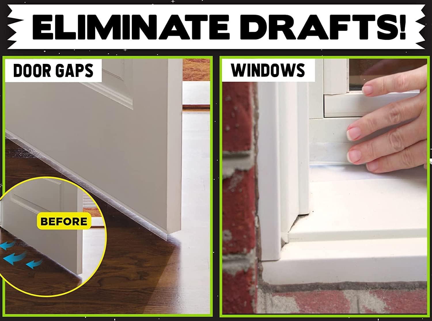 Alien Draft Seal Weather Stripping Door Seal – Longer 64ft (3 Rolls) Silicone Door Bottom Draft Stopper Tape