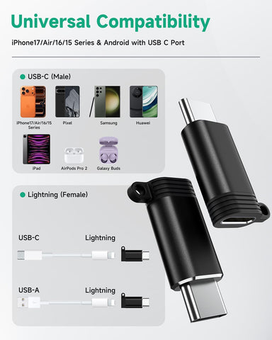 LERTOSEN Lightning to USB C Adapter 4 Pack