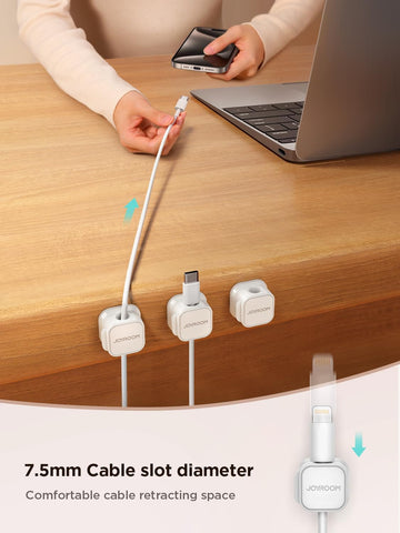 JOYROOM 9 Pack Magnetic Cable Clips, Cord Organizer Adhesive Wire Holder