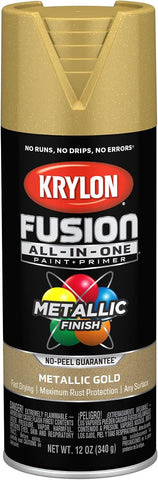Krylon Fusion All-In-One Adhesive Spray Paint for Indoor/Outdoor Use, 12 oz, Gold