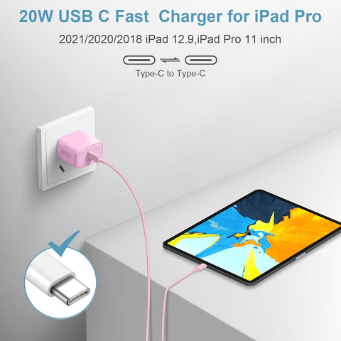 10FT iPhone 17 16 15 Charger Fast Charging USB C Charger Block