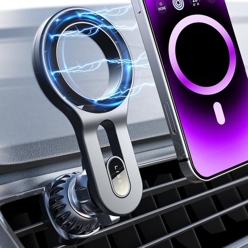 LISEN for MagSafe Car Mount, Magnetic Phone Holder for Car Vent Phone Mount, Super Magnetic Car Phone Mount, Air Vent Hands Free Phone Mount, Gifts Car Phone Holder Magnetic for iPhone 17 Pro Max 16