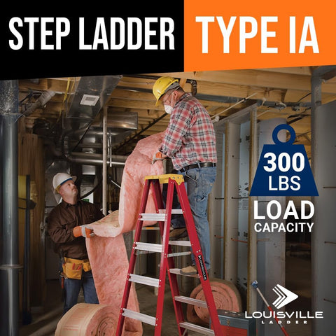 Louisville Ladder 4 ft Fiberglass Step Ladder, L-3016-04, Type IA, 300 lbs