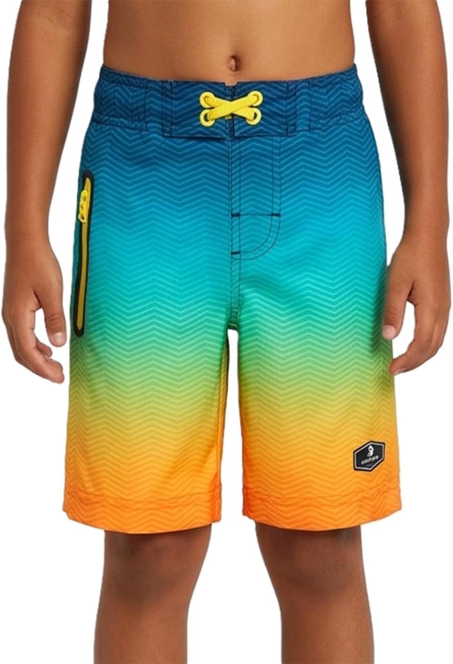 Rokka&Rolla Boys' 4-Way Stretch UPF 50+ Swim Trunks with Mesh Lining