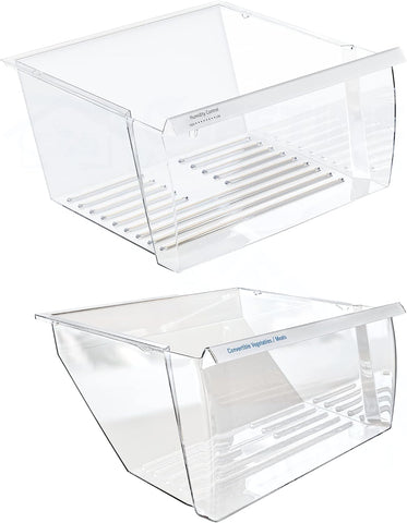 Upgraded Lifetime Appliance 2188656 (Upper) & 2188664 Crisper Bin (Lower) Compatible with Whirlpool Refrigerator - WP2188656, WP2188664