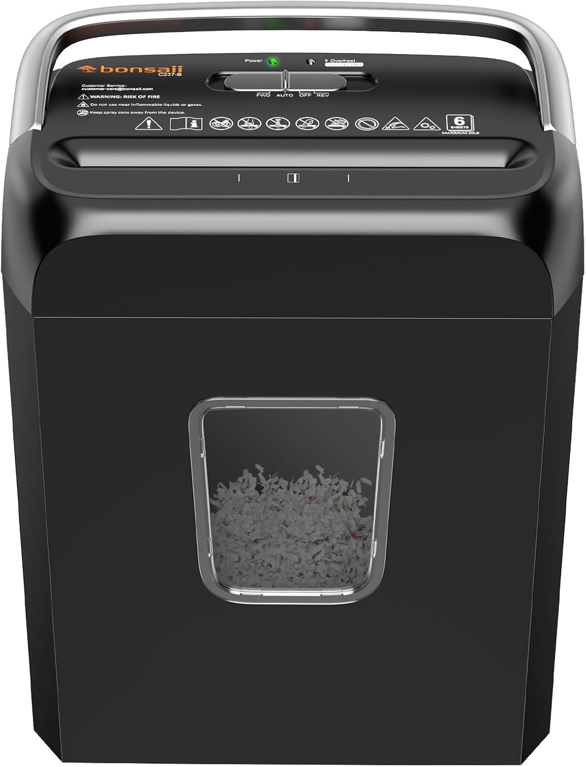 Bonsaii 5-6 Sheet Cross Cut Paper Shredder for Home use, 3.4 Gal Bin