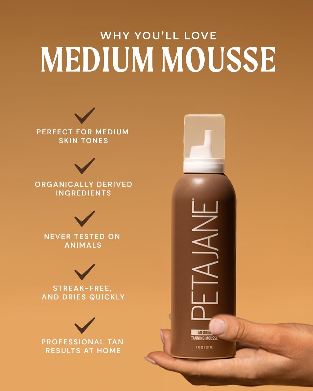 Medium Tanning Mousse, Fast-Absorbing Self Tanner Foam - 7 Fl Oz, 2 Pack