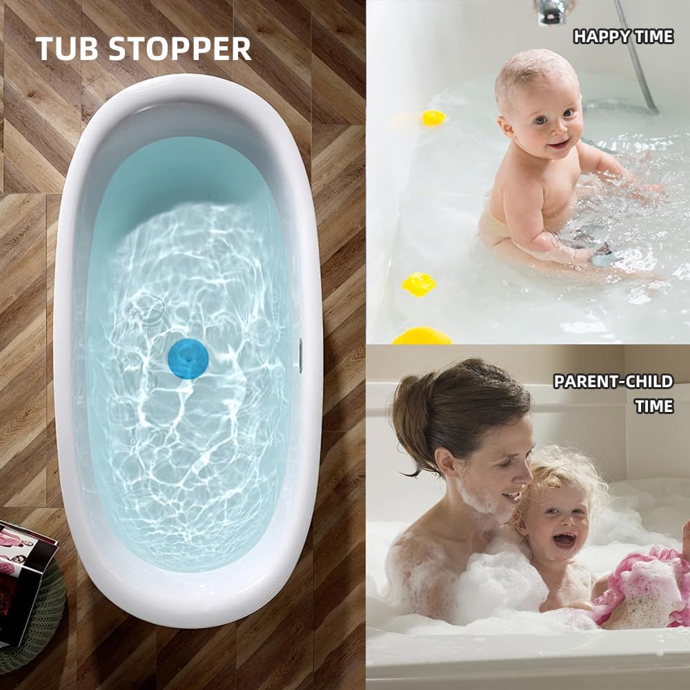 Tub Stopper 2PCS,Bathtub Drain Stopper,6 inches Bathtub Tub Drain Cover Stopper,Silicone Drain Plug,Kitchen Bathroom Hair Water Shower Stopper,Large Bathroom Laundry Accessories (Blue/Green)