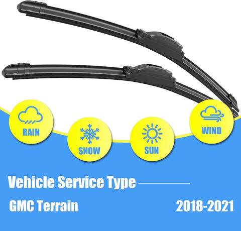 Silicone Wiper Blades Replacement For GMC Terrain 2018-2021