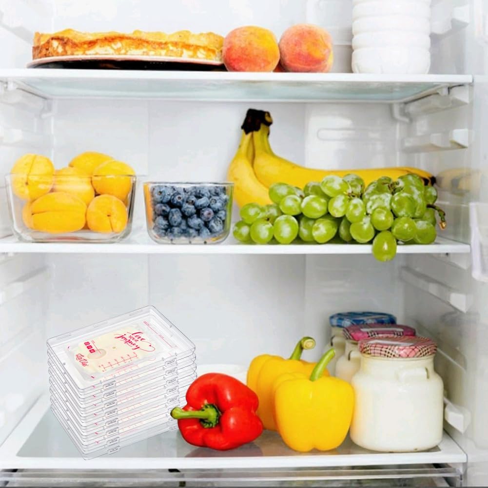 8 Pack Clear Clear Freeze Flat Breastmilk Storage Organizer, Space Saving