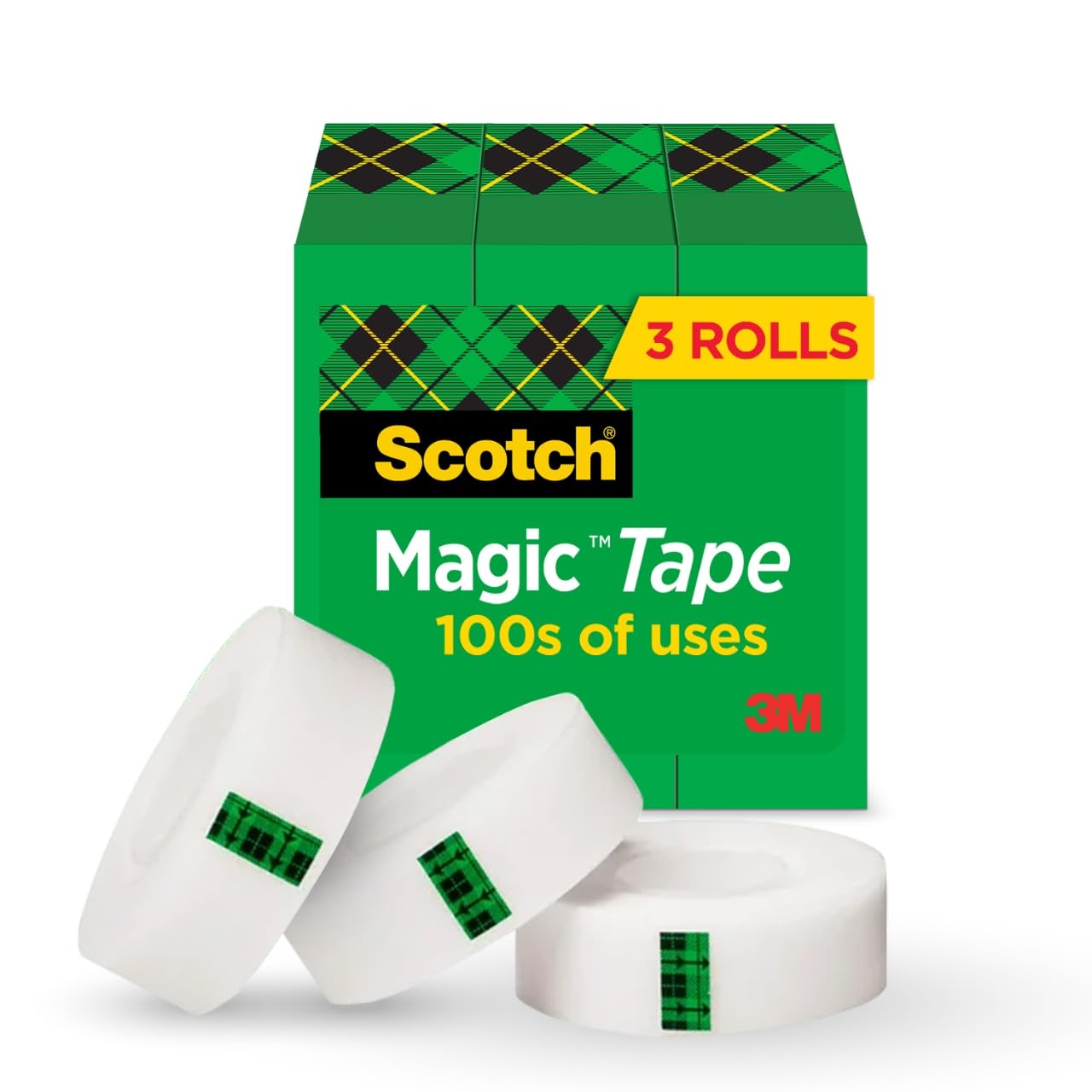 Scotch Magic Tape, Invisible, 3 Rolls