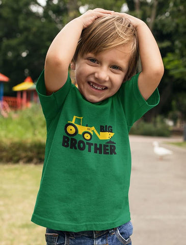 Big Brother Little Bro Tractor Matching Set Toddler Tee Baby Bodysuit