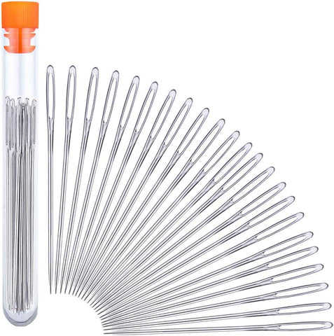 JNENERY 23 PCS Large Eye Sewing Needles, 2.36in Sewing Sharp Needles