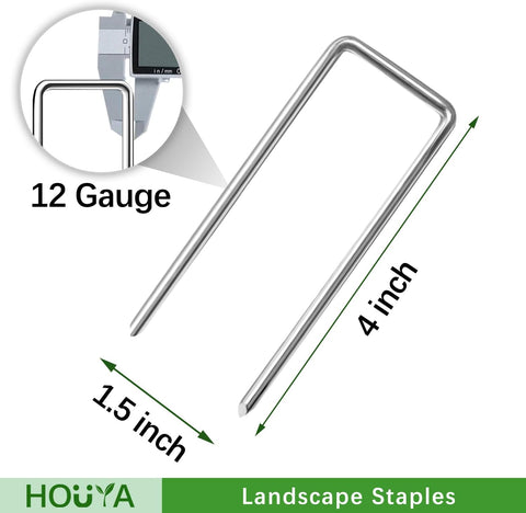 50 Pack Landscape Staples 4 Inch 12 Gauge Garden Stakes