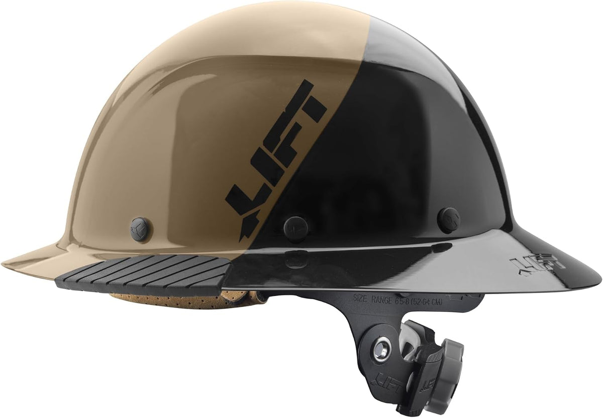 Lift Dax Fiber Resin Full Brim Safety Helmet/Hard Hat, 6-Point Suspension