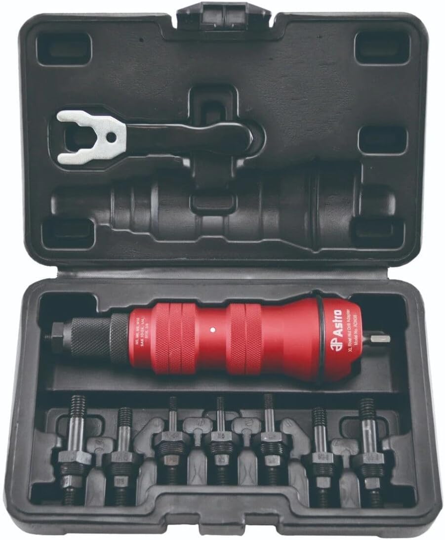 Astro Pneumatic Tool ADN38 XL Rivet Nut Drill Adapter Kit - 3/8" Capacity