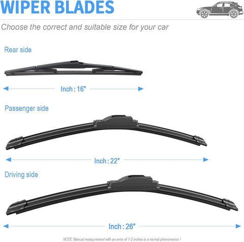 Silicone Wiper Blades Replacement For Lexus RX350 2010-2015