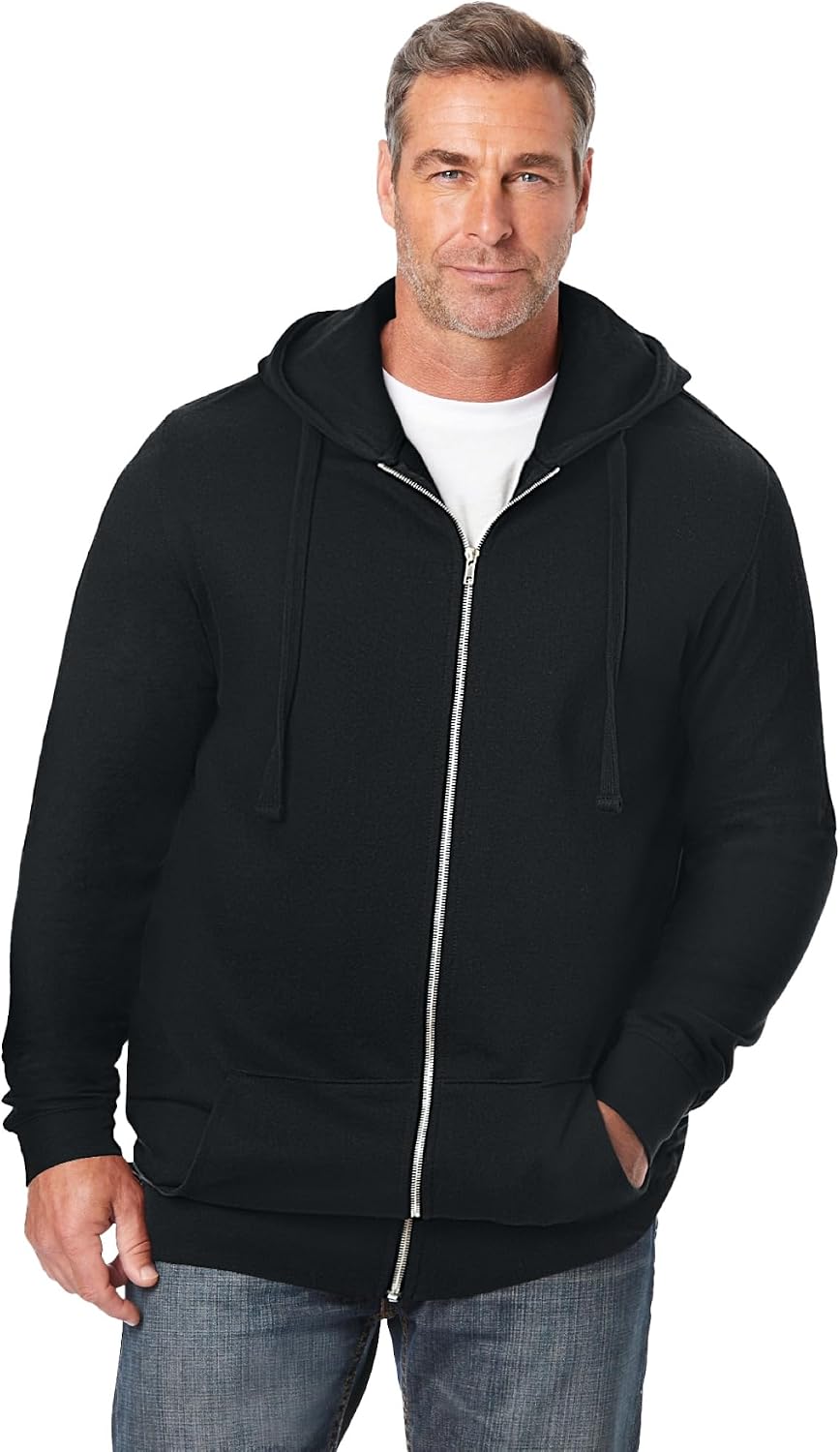 KingSize Men's Big & Tall Fleece Zip-front Hoodie Jacket