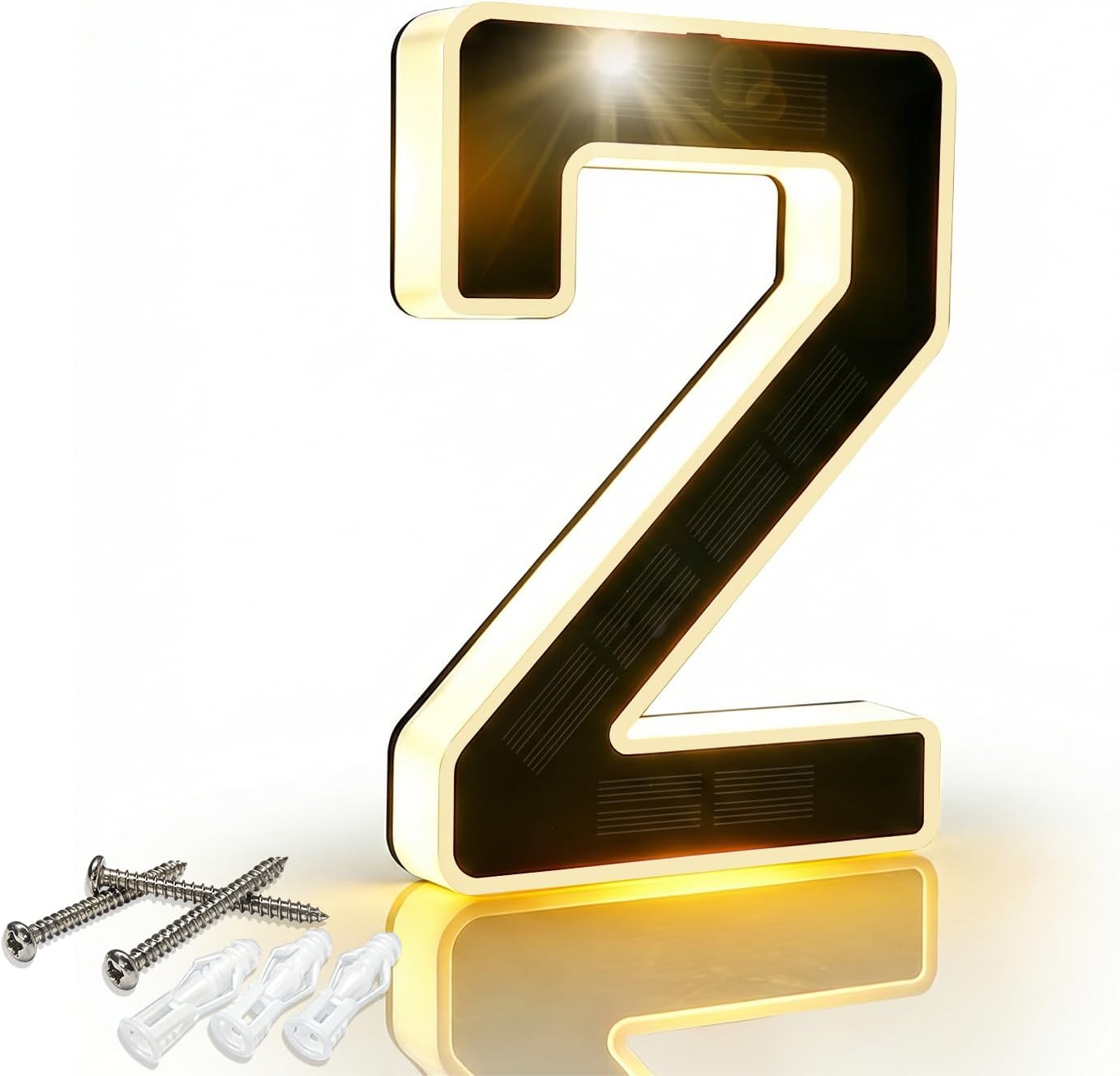 DIBMS 6.7" Solar Lighted House Numbers for Outside LED Backlit Address Sign