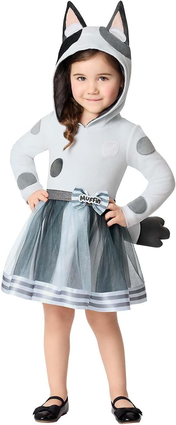 Spirit Halloween Bluey Toddler Muffin Hooded Dress Costume, Officially Licensed, Baby TV Costumes, Bluey Kids Outfit