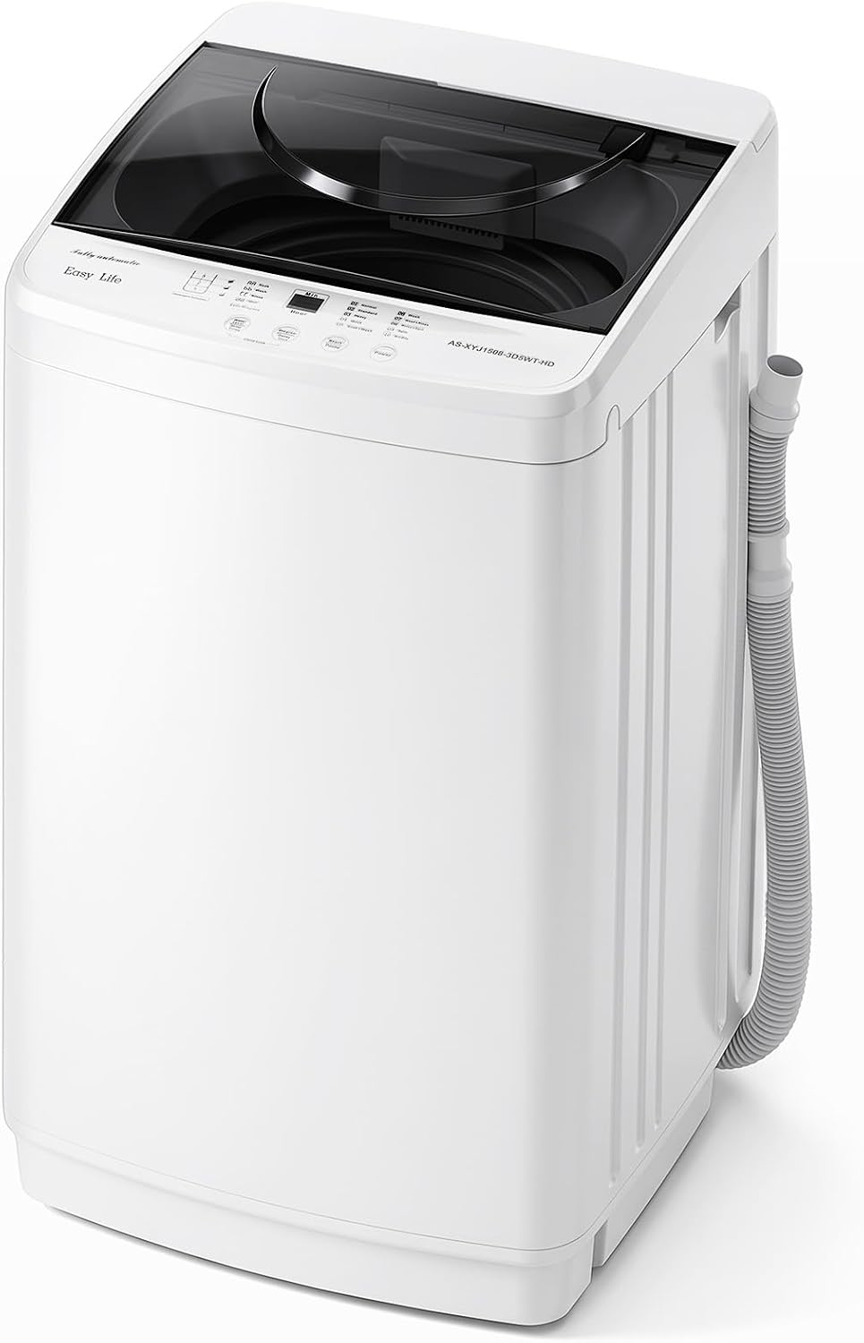 Portable Washing Machine, 1.06 Cu.Ft. Full-Automatic Laundry Machine with Child Safety Lock, 10 Wash Cycles & 3 Water Levels, 7.7 LBS Compact Washer for Apartment Dorm RV Camping, White