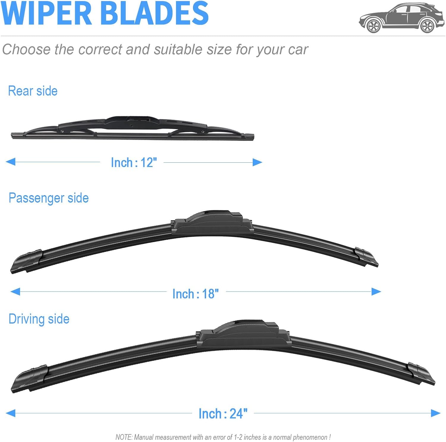Silicone Wiper Blades Replacement For GMC Terrain 2018-2021
