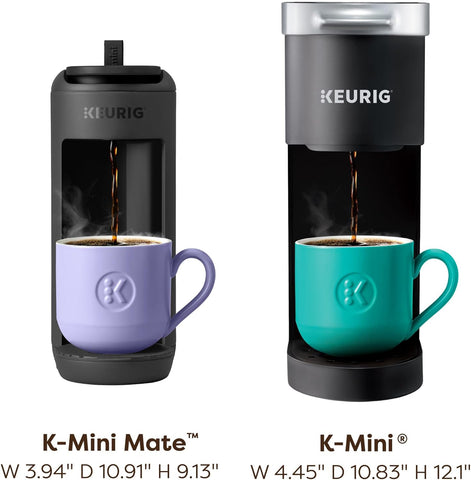 Keurig K-Mini Mate Single Serve K-Cup Pod Coffee Maker, Brews Up to 12 oz Cup, Compact Portable Coffee Machine for Small Spaces, Great for Dorms & Offices, Black