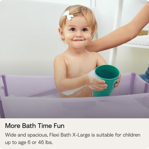 Stokke Flexi Bath X-Large Baby Bathtub - 31.5 x 15.7 x 9.4 in, White Grey