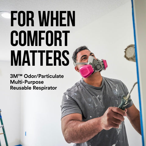 3M P100/OV Odor/Particulate Multi-Purpose Reusable Respirator 65021, NIOSH-APPROVED Organic Vapor Cartridge, Medium
