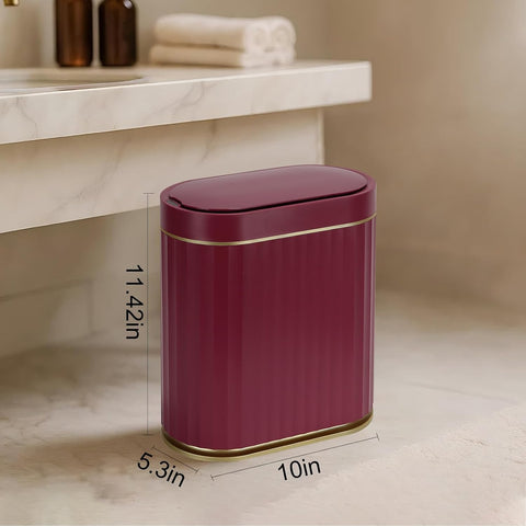 ELPHECO 2 Gallon Sensor Trash Can, Automatic Lid, Burgundy Gold