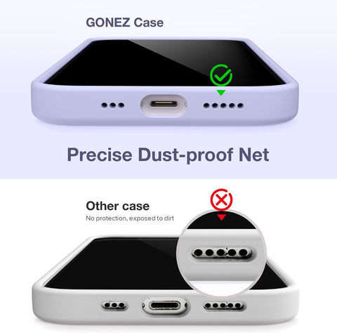 GONEZ Magnetic for iPhone 13/14 Case, Silicone Cover Lilac