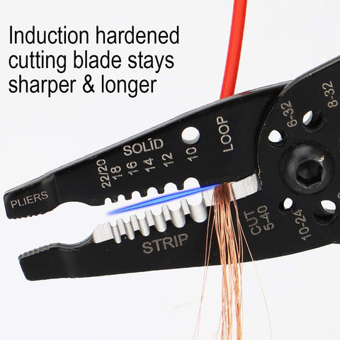 DOWELL Wire Stripper Crimper Cutter Multifunction 8 Inch 10-22AWG