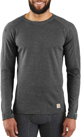 Carhartt Men's Force Midweight Synthetic-Merino Wool Blend Base Layer Crewneck Pocket Top