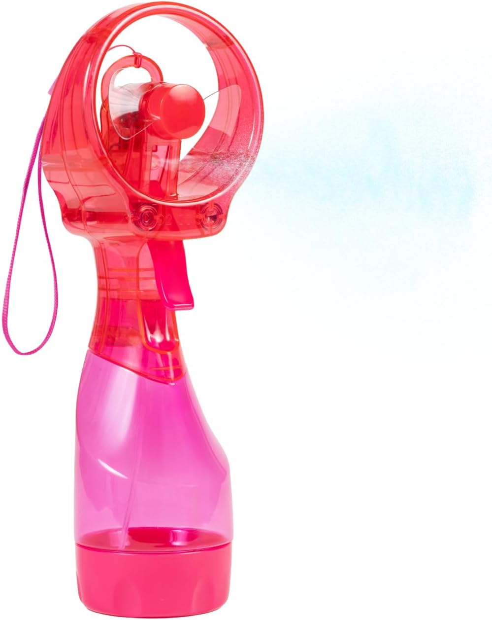 O2COOL Deluxe Handheld Misting Fan with Wrist Wrap Strawberry Pink
