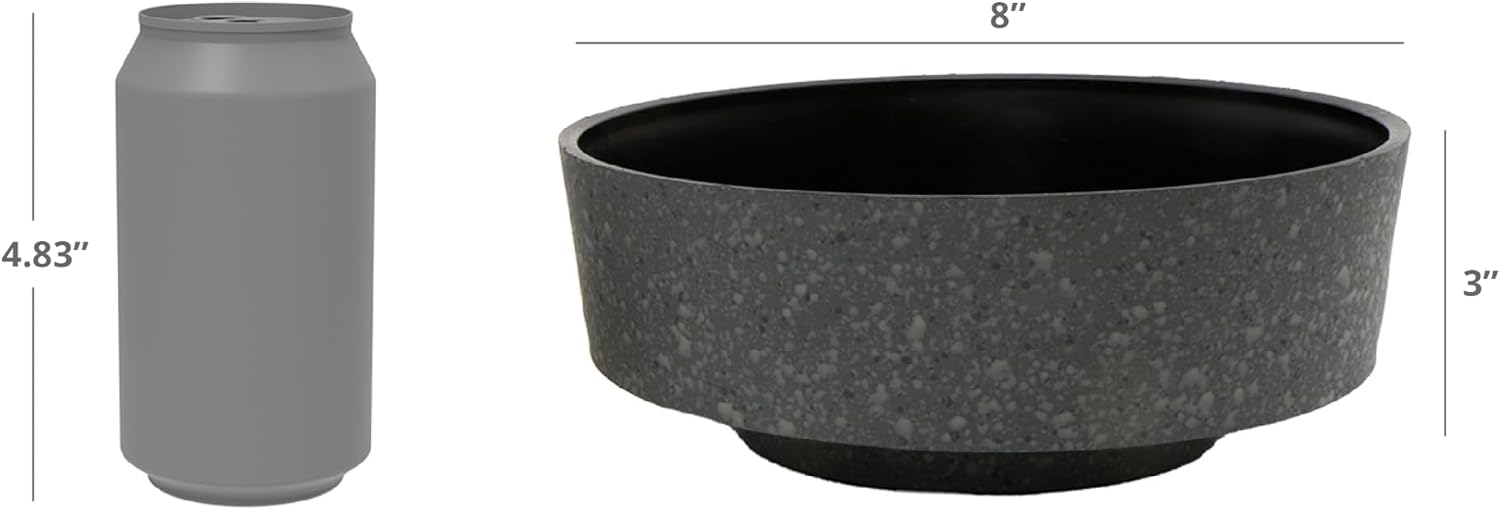 The HC Companies 8 Inch Round Plastic Succulent Capri Bowl Decorative Indoor Flower Succulent Planter Pot with Drain Plug Hole, Vanilla Bisque
