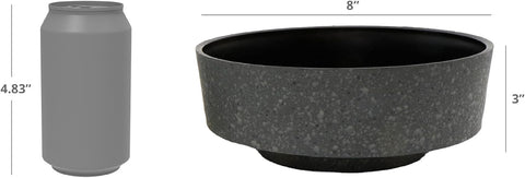 The HC Companies 8 Inch Round Plastic Succulent Capri Bowl Decorative Indoor Flower Succulent Planter Pot with Drain Plug Hole, Vanilla Bisque