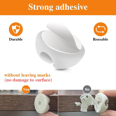 Shintop 16pcs Cable Clips for Organizing Nightstand Phone Chargers (White)