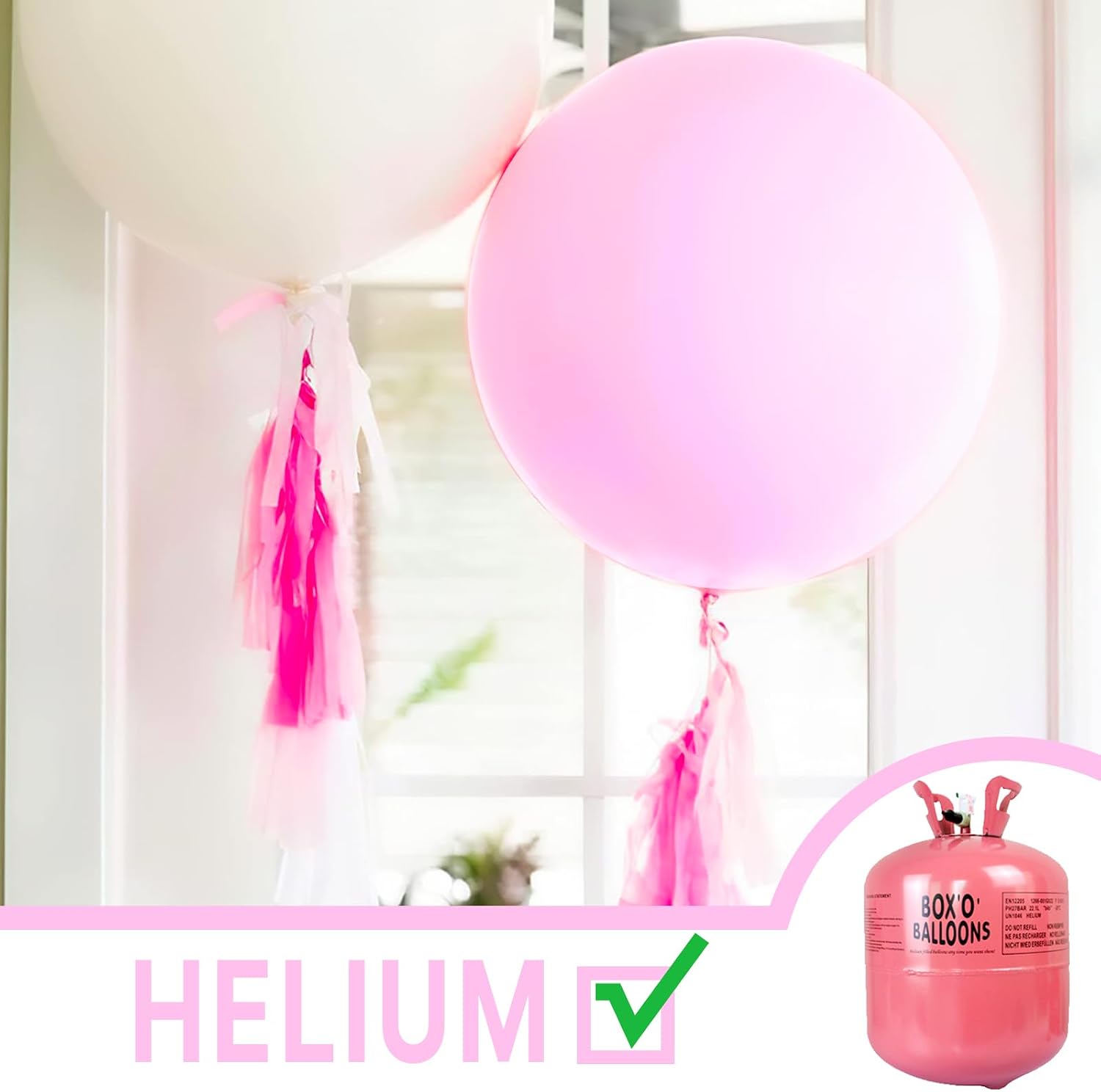 PartyWoo Pink Balloons 4 pcs 36 Inch Extra Large Big Jumbo Giant Lilac Pastel Pink Purple Latex Helium Balloons for Graduation Baby Shower Wedding Butterfly Birthday Party Decorations Pink-Q04