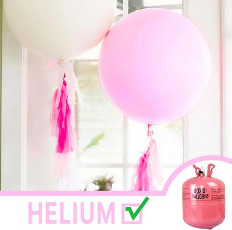 PartyWoo Pink Balloons 4 pcs 36 Inch Extra Large Big Jumbo Giant Lilac Pastel Pink Purple Latex Helium Balloons for Graduation Baby Shower Wedding Butterfly Birthday Party Decorations Pink-Q04