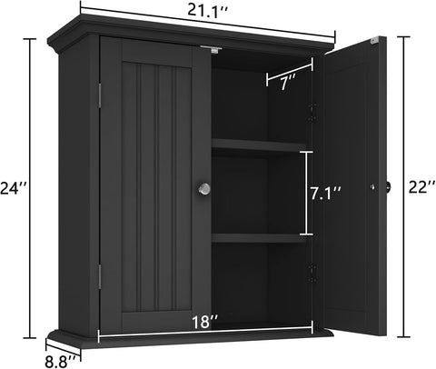 ChooChoo Bathroom Wall Cabinet with 2 Doors, Over The Toilet