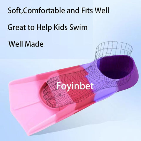 Kids Swim Fins Youth Short Blade Swimming Training Flippers