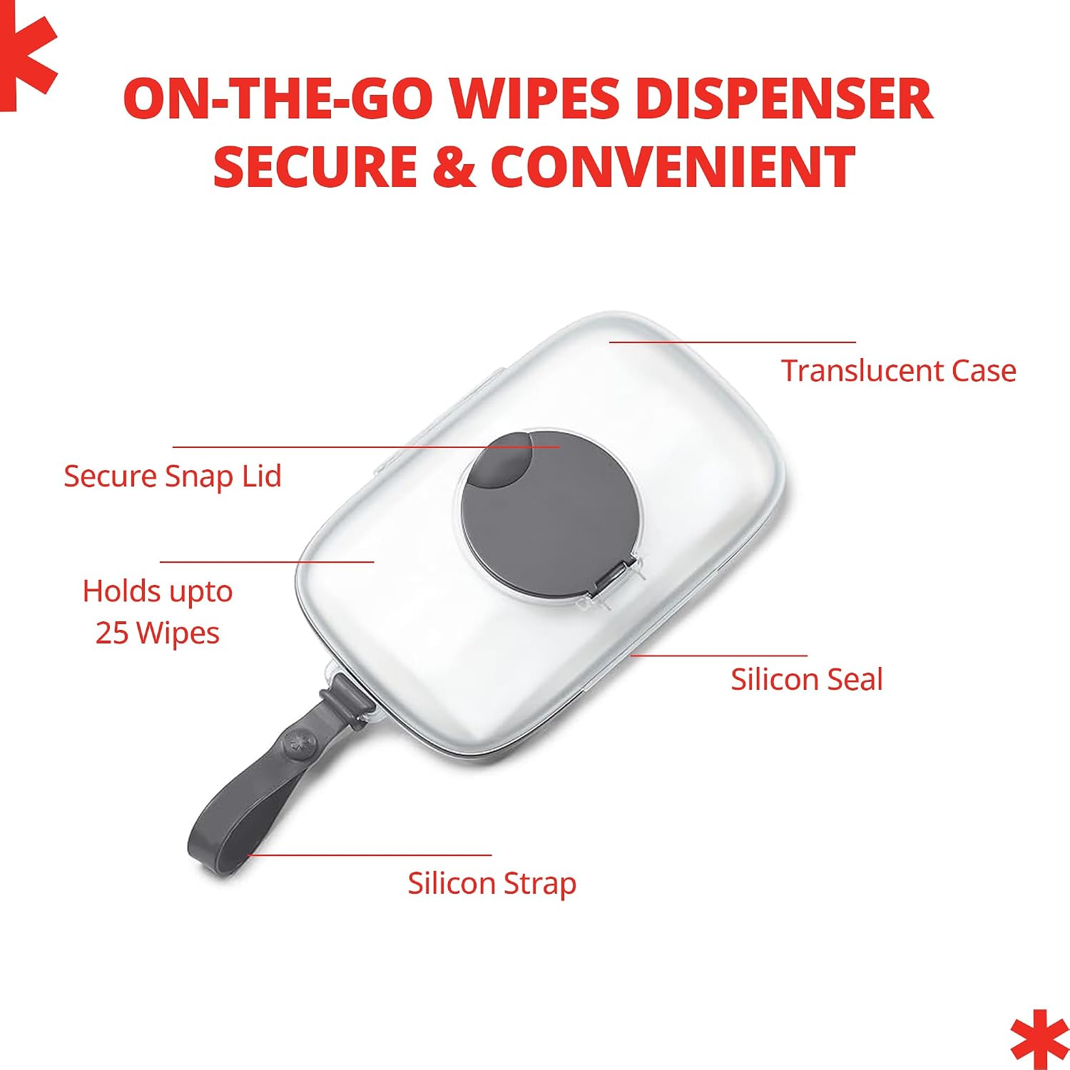Skip Hop On-The-Go Wipes Dispenser, Grab & Go, Grey