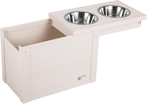 New Age Pet® Piedmont Elevated Dog Feeder, Antique White