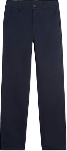 Nautica Boys' School Uniform Twill Chino Pants, Flat Front, Comfortable Waistband with Zip Closure & Stretch