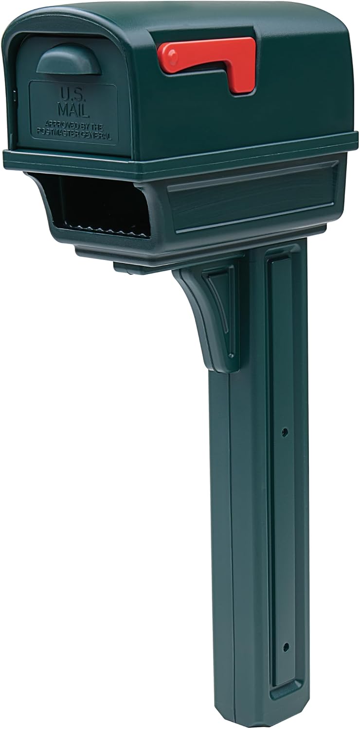 Architectural Mailboxes Gentry Plastic, Dual Access, Mailbox and Post Kit, GGC1G00AM, Green, Large Capacity