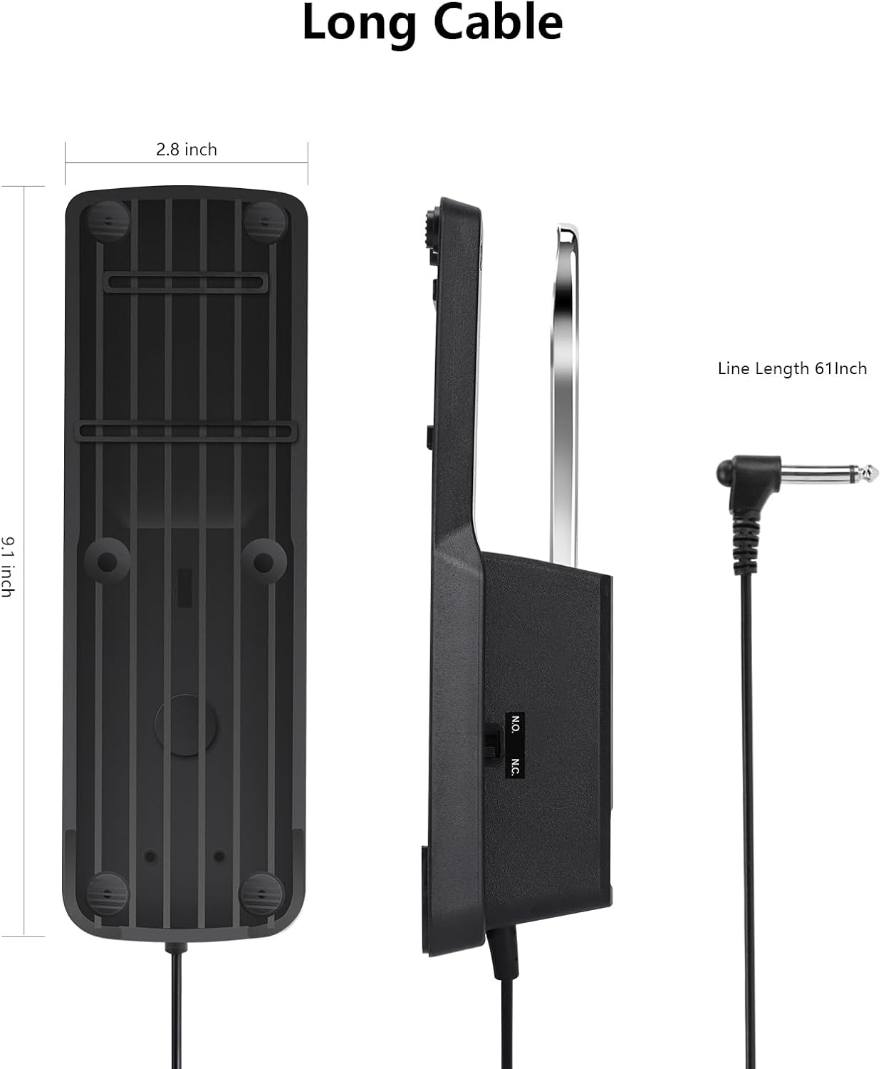 Sustain Pedal, Sustain Pedal for Keyboard Universal, Premium Piano Pedal for Keyboard with Polarity Switch for MIDI Keyboards, Digital Pianos, Yamaha, Casio and More, 1/4'' Input Plug by RNSXYAT