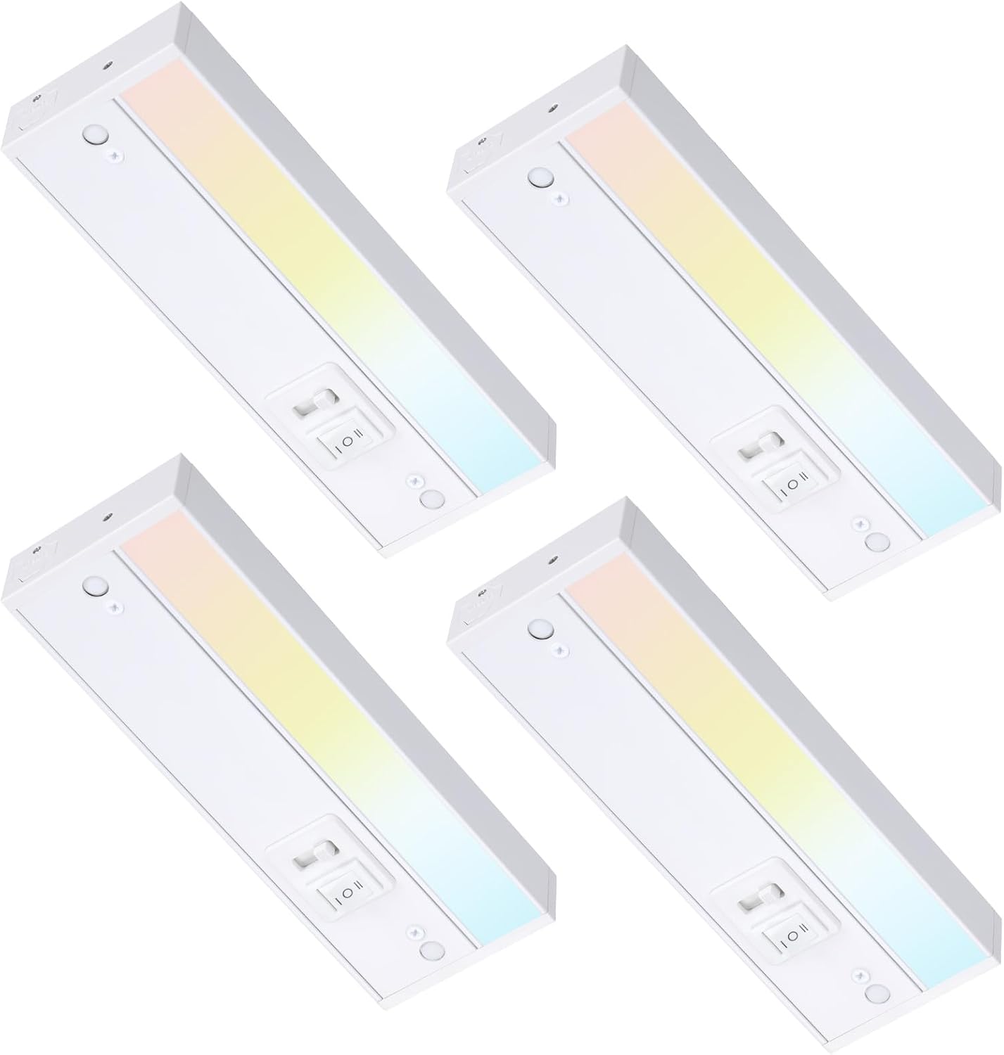TORCHSTAR 4-Pack 8 Inch 5CCT LED Under Cabinet Lighting Aluminum, White