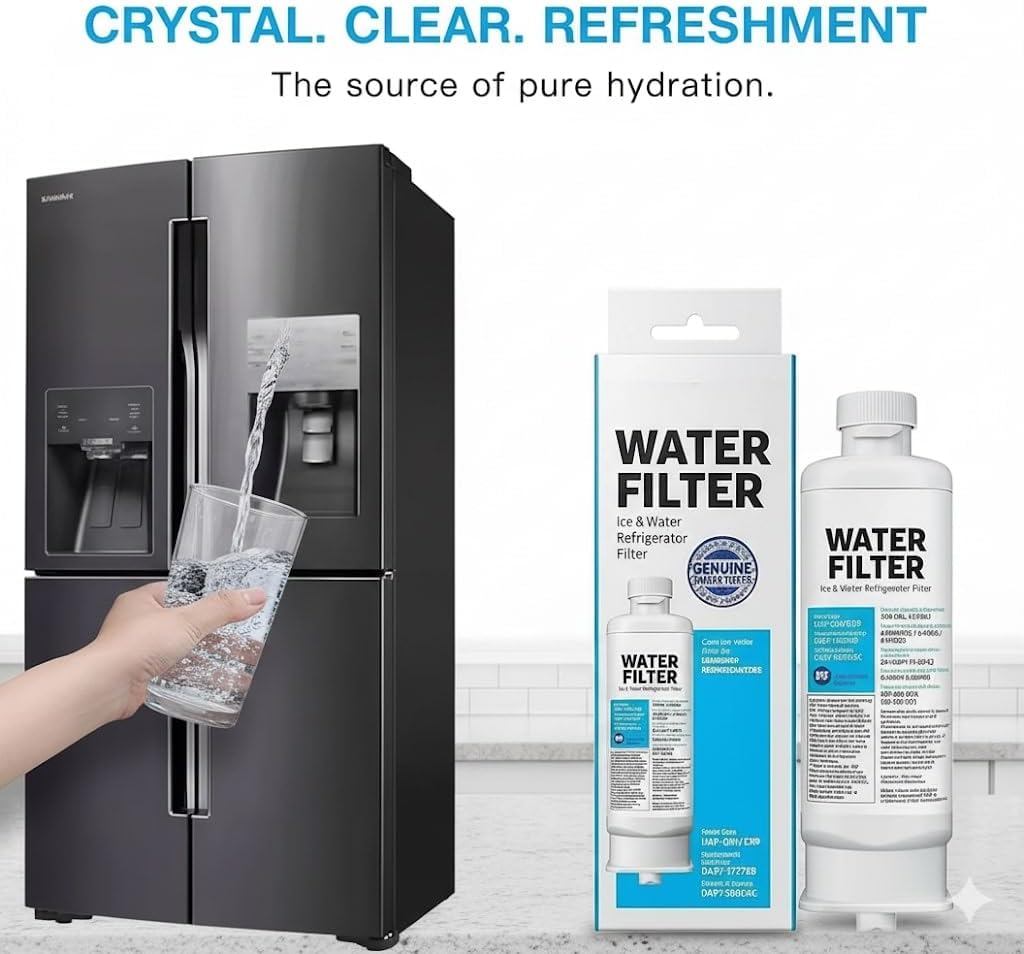 HAF-QIN/EXP DA97 Water Filter Replacement – Compatible with DA97-17376B – Carbon Block 99% Contaminant Reduction – Fresh Water & Ice – 24 Month Life 4 PACK
